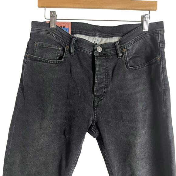 Acne Studios River Slim Tapered Washed Black Denim Jeans Size 32x34 - Picture 5 of 13